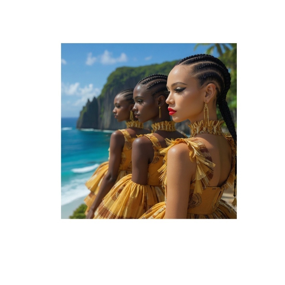 HANDCRAFTED digital art print Elegant Gold and Brown Dress on models